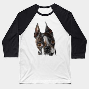 Black and White Boston Terrier Baseball T-Shirt